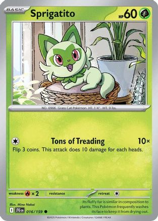 Sprigatito (016/159) - SJT  - Common - Reverse Holofoil