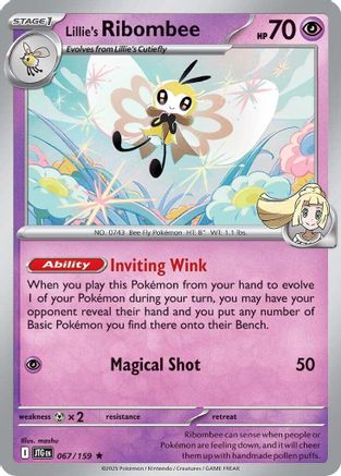 Lillie's Ribombee (067/159) - SJT  - Rare - Reverse Holofoil