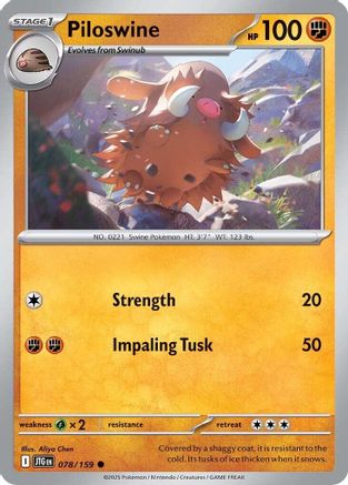 Piloswine (078/159) - SJT  - Common - Reverse Holofoil