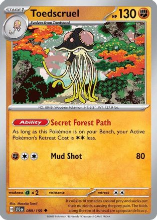 Toedscruel (089/159) - SJT  - Uncommon - Reverse Holofoil