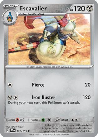 Escavalier (102/159) - SJT  - Uncommon - Reverse Holofoil
