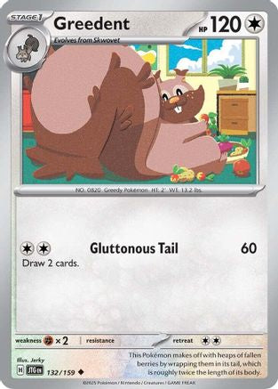 Greedent (132/159) - SJT  - Uncommon - Reverse Holofoil