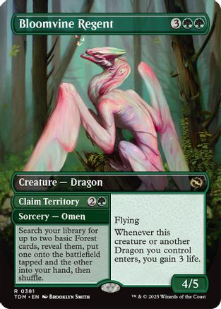 Bloomvine Regent // Claim Territory // Bloomvine Regent (TDM-381) - rare (Borderless) - Foil