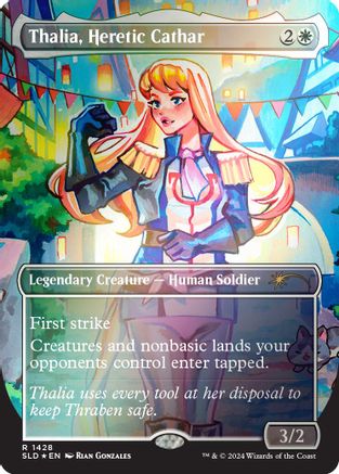 Thalia, Heretic Cathar (Rainbow Foil) (SLD-1428) - rare - Foil