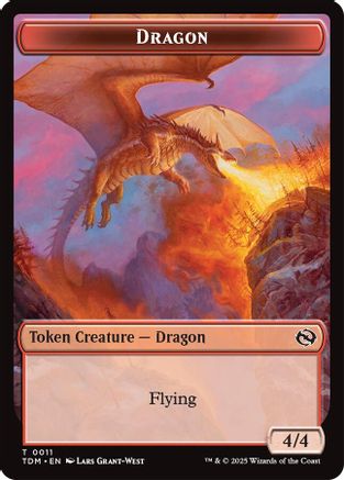 Dragon (0011) // Warrior Double-Sided Token (TDM-11 // 13) - token - Foil
