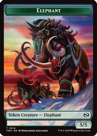 Elephant // Treasure  Double-Sided Token (TDM-14 // 16) - token - Foil