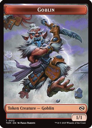 Goblin // Warrior Double-Sided Token (TDM-12 // 13) - token