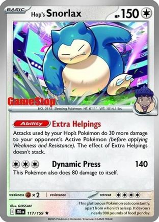 Hop's Snorlax (117/159) - SJT  - Promo - Holofoil