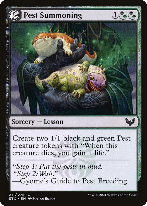 Pest Summoning (STX-211) - common: (lesson) - Foil