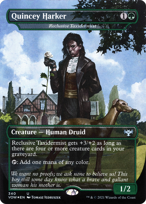 Reclusive Taxidermist (VOW-340) - uncommon / Quincey Harker (Borderless) - Foil