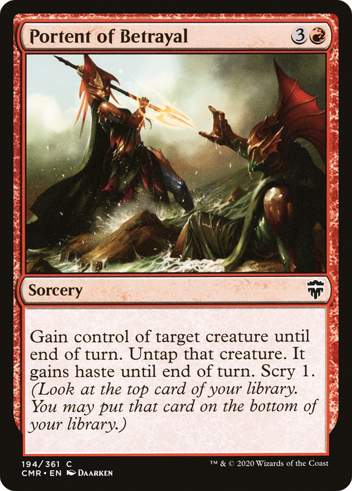 Portent of Betrayal (CMR-194) - common - Foil