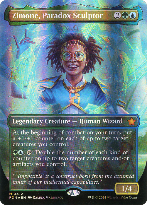 Zimone, Paradox Sculptor (FDN-412) - mythic (Borderless) - Foil