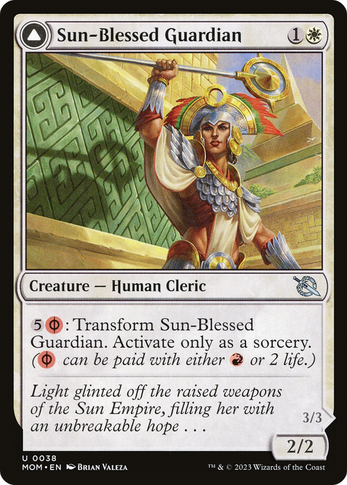 Sun-Blessed Guardian // Furnace-Blessed Conqueror (MOM-038) - uncommon - Foil