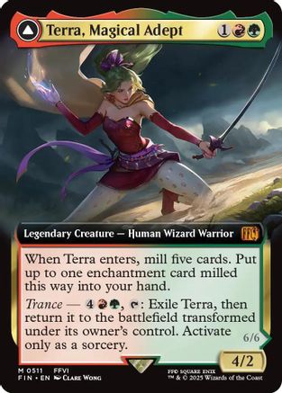 Terra, Magical Adept // Esper Terra (FIN-511) - mythic: (enchantment, Extended Art)