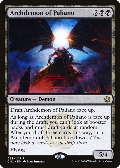 Archdemon of Paliano (CN2-039) - rare: (draft)