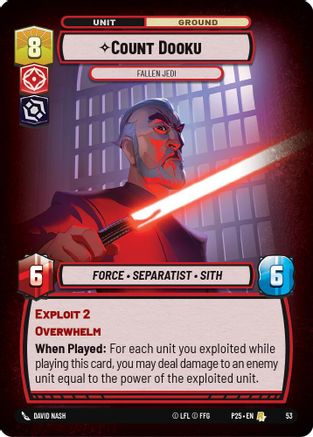 Count Dooku - Fallen Jedi (53) - OPP - Rare - Foil