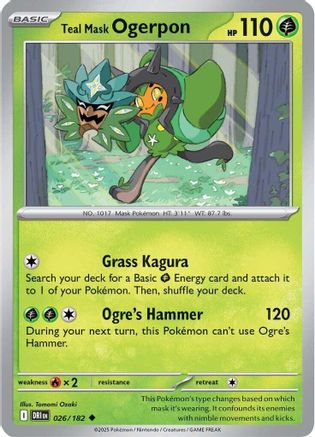 Teal Mask Ogerpon (026) - SDR  - Uncommon - Reverse Holofoil