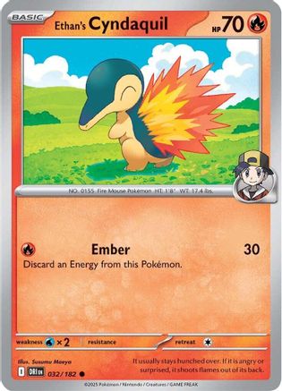 Ethan's Cyndaquil (032) - SDR  - Common - Reverse Holofoil