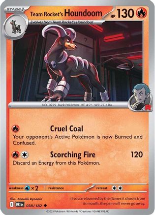 Team Rocket's Houndoom (038/182) - SDR  - Uncommon - Reverse Holofoil
