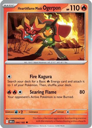 Hearthflame Mask Ogerpon (044) - SDR  - Uncommon - Reverse Holofoil