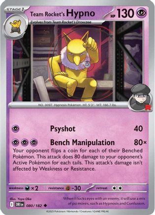 Team Rocket's Hypno (080) - SDR  - Uncommon