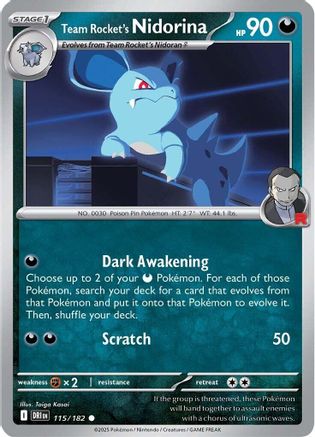 Team Rocket's Nidorina (115) - SDR  - Common - Reverse Holofoil