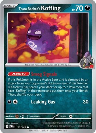 Team Rocket's Koffing (125) - SDR  - Common - Reverse Holofoil