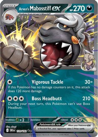 Arven's Mabosstiff ex (139/182) - SDR  - Double Rare - Holofoil