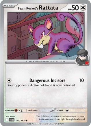 Team Rocket's Rattata (147) - SDR  - Common - Reverse Holofoil