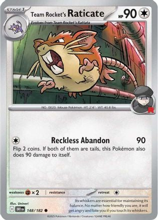 Team Rocket's Raticate (148/182) - SDR  - Common - Reverse Holofoil