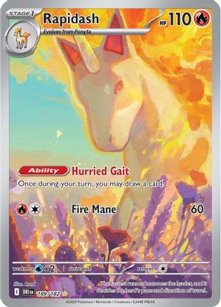 Rapidash (189/182) - SDR  - Illustration Rare - Holofoil