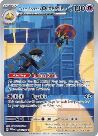 Team Rocket's Orbeetle (198/182) - SDR  - Illustration Rare - Holofoil