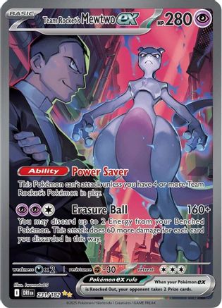 Team Rocket's Mewtwo ex (231/182) - SDR  - Special Illustration Rare - Holofoil