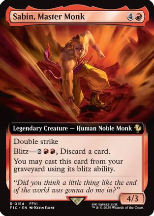 Sabin, Master Monk (Extended Art) (FIC-154) - rare - Foil