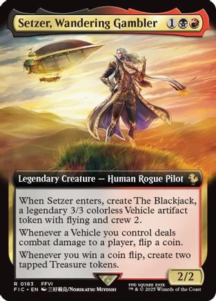 Setzer, Wandering Gambler (Extended Art) (FIC-183) - rare