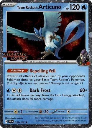Team Rocket's Articuno (051/182) - MCP  - Rare - Holofoil