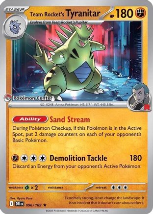 Team Rocket's Tyranitar (Pokemon Center Exclusive) (096/182) - MCP  - Rare