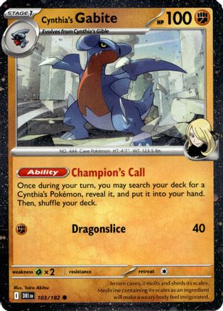 Cynthia's Gabite (Cosmos Holo) (103/182) - MCP  - Common - Holofoil