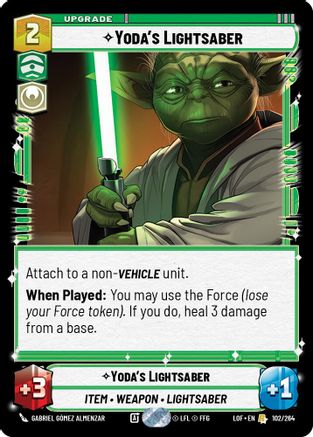 Yoda's Lightsaber (102/264) - LOTF - Rare