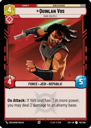 Quinlan Vos - Dark Disciple (163/264) - LOTF - Uncommon