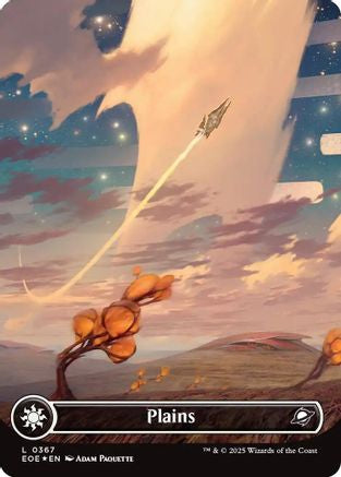 Plains (0367) (Borderless) (Galaxy Foil) (EOE-367) - land - Foil