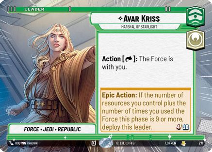 Avar Kriss - Marshal of Starlight (Hyperspace) (271) - LOTF - Rare
