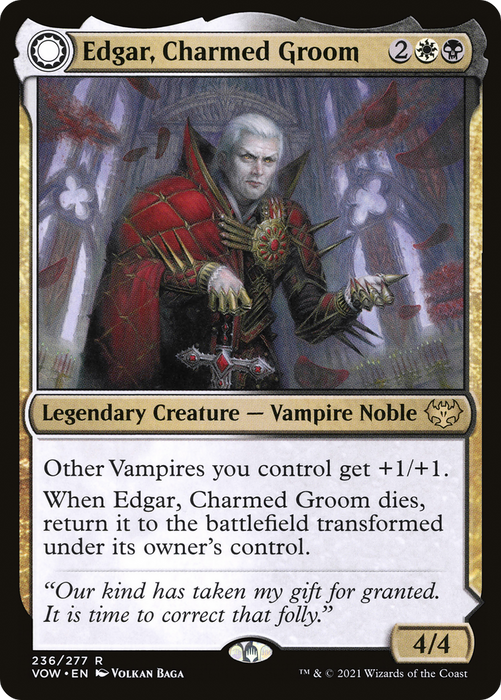 Edgar, Charmed Groom // Edgar Markov's Coffin (VOW-236) - rare: (Double Faced Transform) - Foil