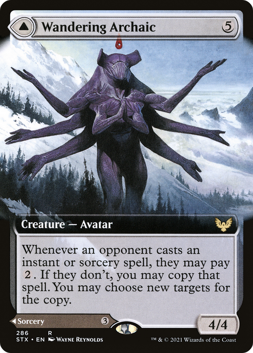 Wandering Archaic // Explore the Vastlands (STX-286) - rare: (Extended Art) - Foil