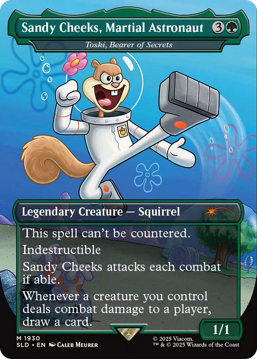 Toski, Bearer of Secrets (SLD-1930) - mythic / Sandy Cheeks, Martial Astronaut (Borderless) - Foil