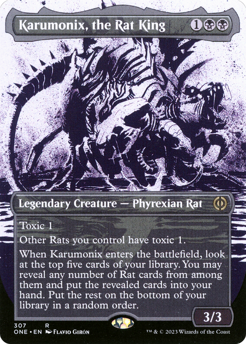 Karumonix, the Rat King (ONE-307) - rare: (Showcase) (Borderless)