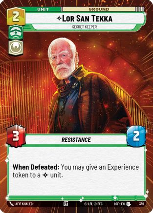Lor San Tekka - Secret Keeper (Hyperspace) (359) - LOTF - Uncommon
