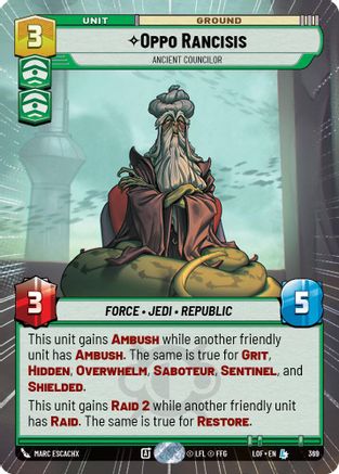 Oppo Rancisis - Ancient Councilor (Hyperspace) (369) - LOTF - Legendary