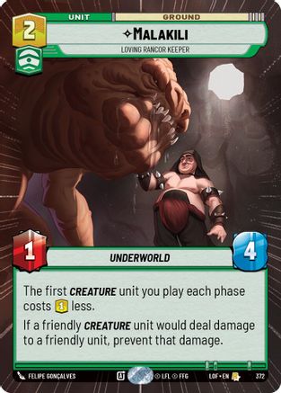 Malakili - Loving Rancor Keeper (Hyperspace) (372) - LOTF - Rare