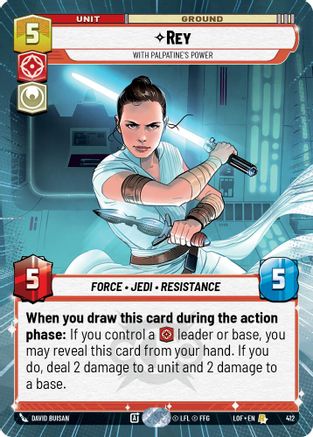 Rey - With Palpatine's Power (Hyperspace) (412) - LOTF - Rare
